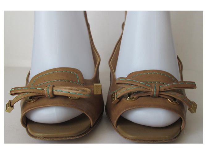 Sandali open toe Tod's in pelle marrone chiaro - vista 5