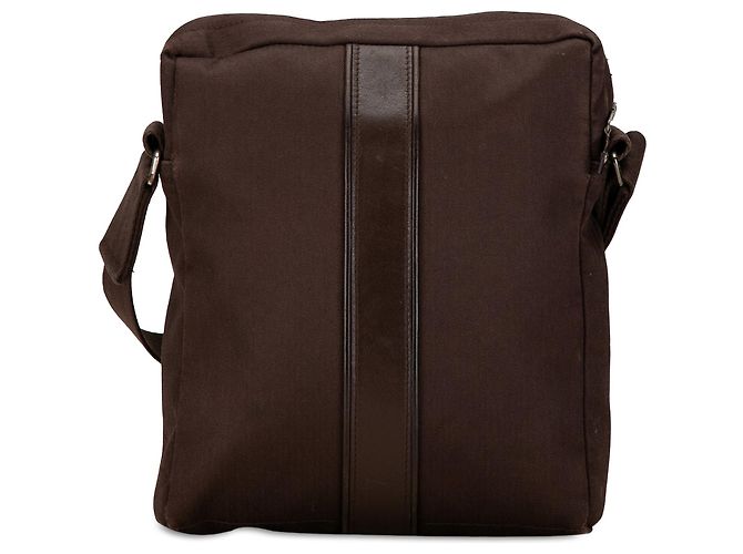 Borsa a tracolla Acapulco in tela marrone Hermès - vista 3