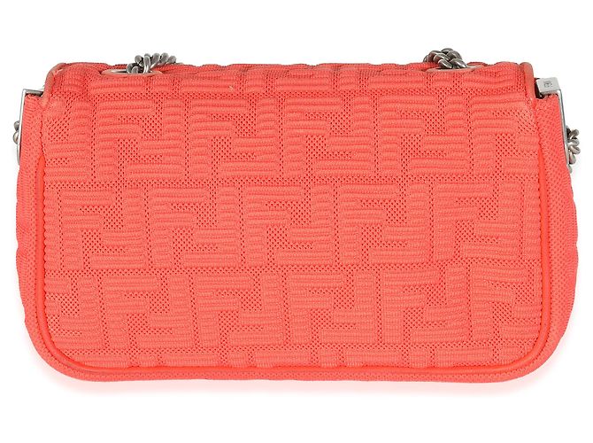 Baguette Fendi Tulipano Technisches Gewebe FF Midi Kettenhandtasche Orange - Ansicht 2