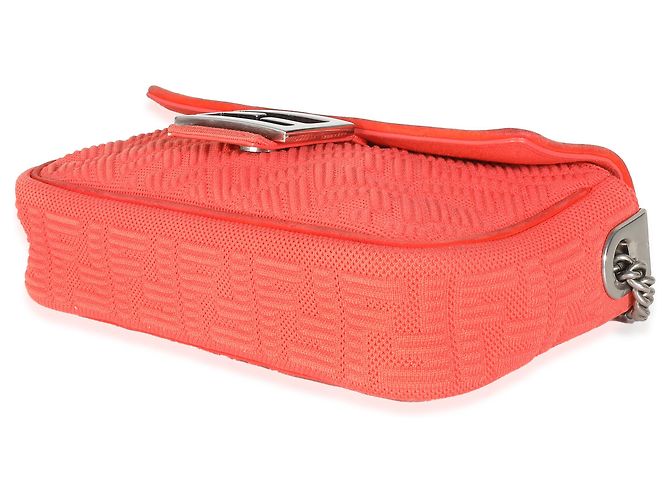 Baguette Fendi Tulipano Technisches Gewebe FF Midi Kettenhandtasche Orange - Ansicht 6