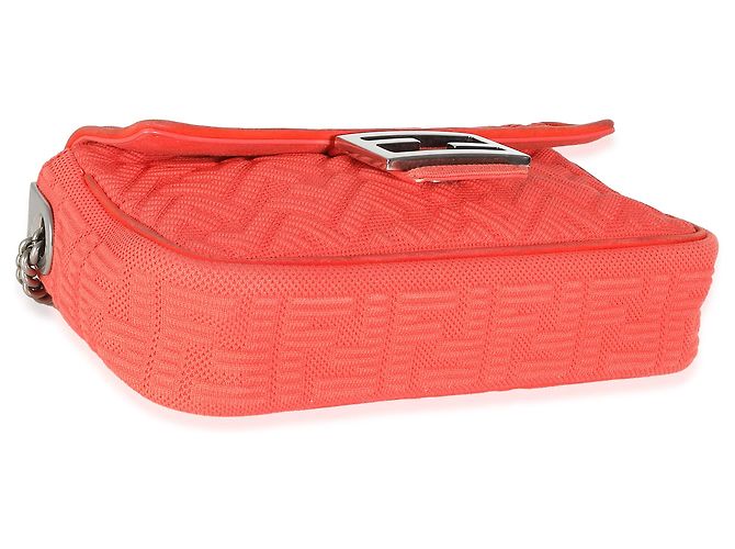 Baguette Fendi Tulipano Technisches Gewebe FF Midi Kettenhandtasche Orange - Ansicht 7
