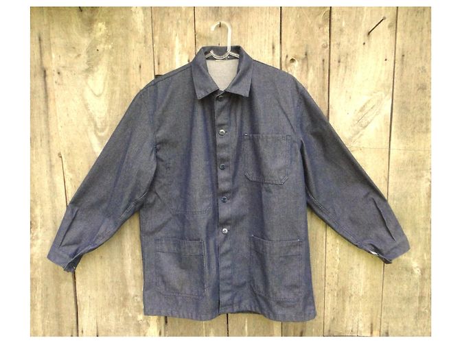 Autre Marque Blue Cotton Work Jacket Size S - view 2