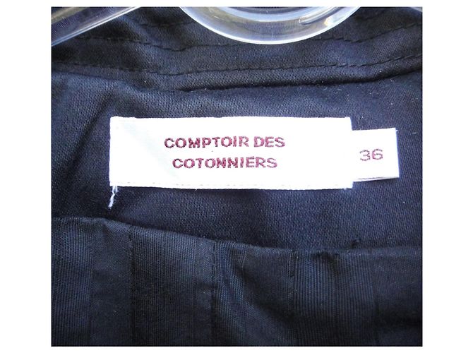 Comptoir Des Cotonniers Black Cotton Trench Coat - view 4
