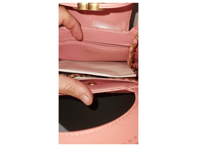 Girl Chanel Kelly Nano Tasche Rosa Leder Pink - Ansicht 7