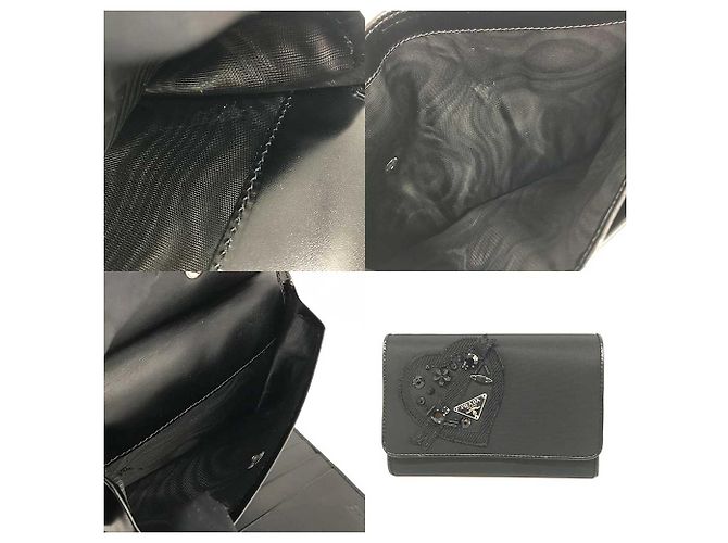Billetera Compacta de Nylon Tessuto de Prada Negro - vista 5