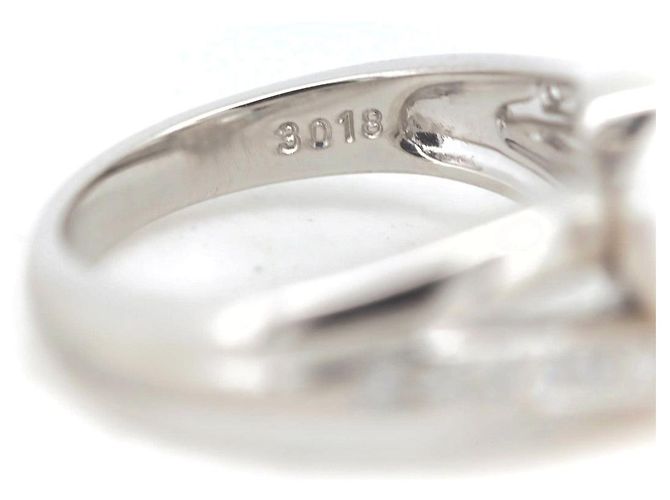 Chloé Pt900 Platin 13,5 Perlen-Diamantring 0,22 ct - Ansicht 5