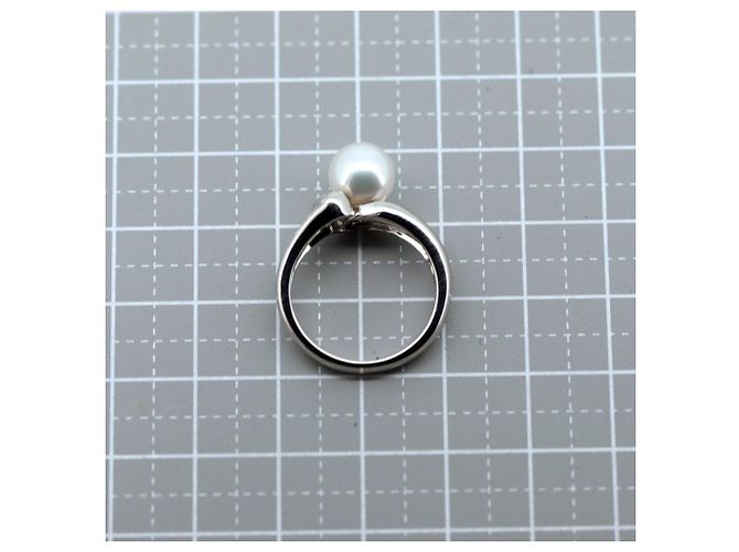 Chloé Pt900 Platin 13,5 Perlen-Diamantring 0,22 ct - Ansicht 6