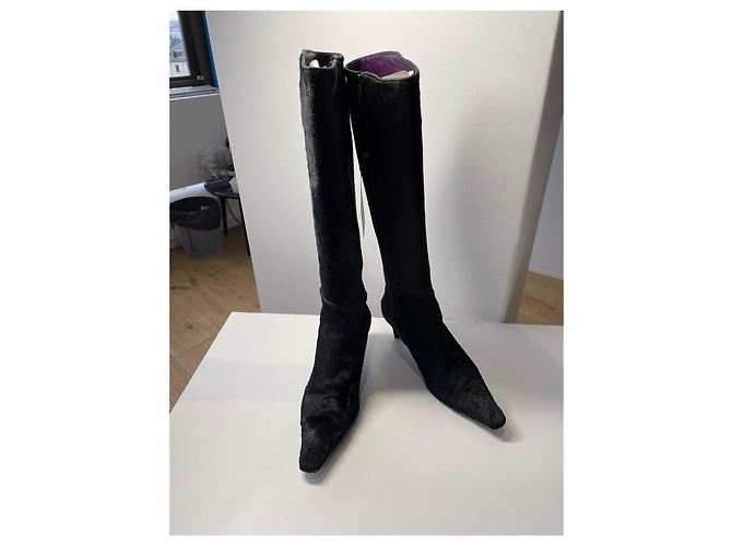 Stivali Barbara Bui in pelle pony nera taglia 38 Nero - vista 4
