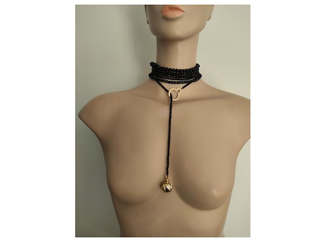 Christian Dior Collana Sautoir Pure Poison in Cristallo Nero - vista 12