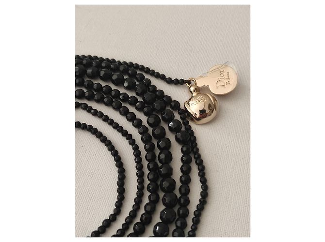 Christian Dior Collana Sautoir Pure Poison in Cristallo Nero - vista 4