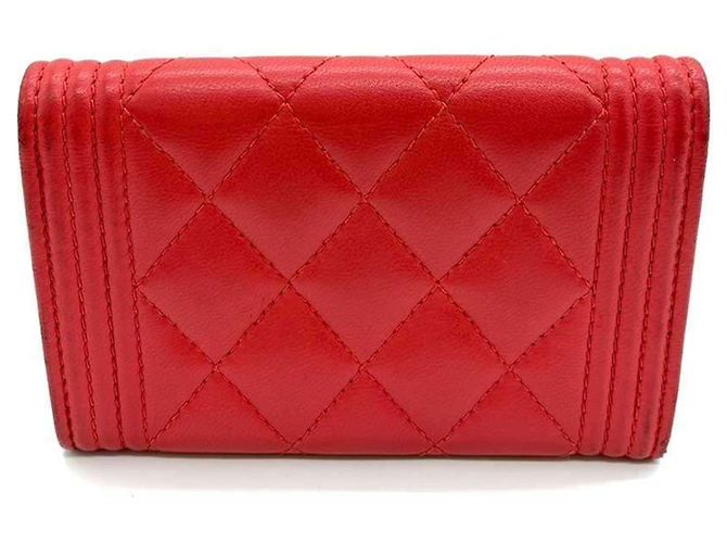 Tarjetero de piel de cordero rojo Chanel Roja - vista 2