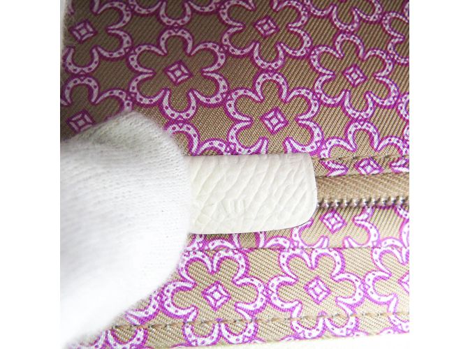 Cartera larga Lucky Daisy de seda Azap de Hermès Púrpura Blanco roto - vista 10
