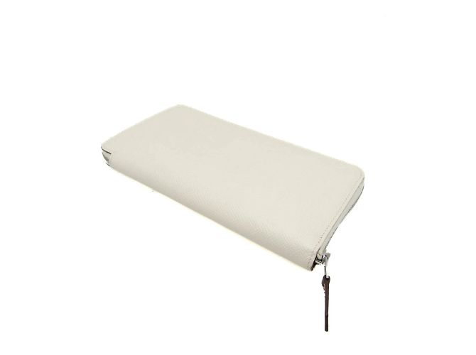 Cartera larga Lucky Daisy de seda Azap de Hermès Púrpura Blanco roto - vista 2