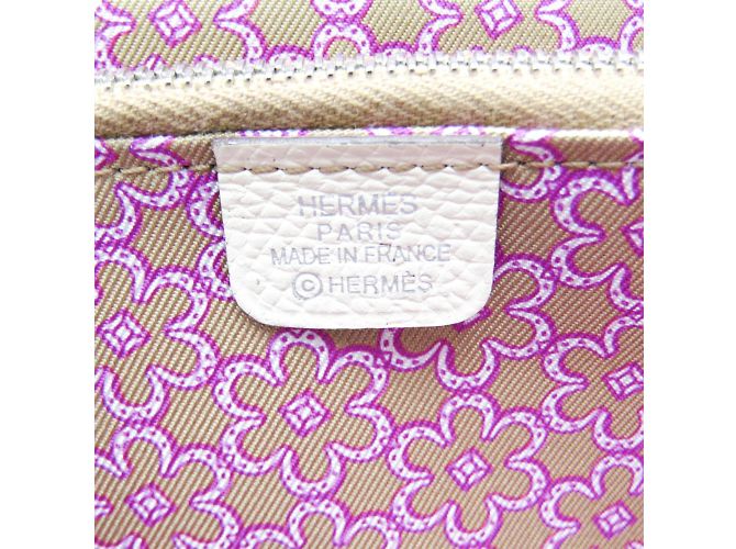 Cartera larga Lucky Daisy de seda Azap de Hermès Púrpura Blanco roto - vista 9