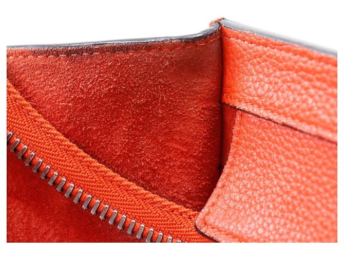 Céline Borsa a mano micro Luggage Celine in pelle di vitello rossa Rosso - vista 11