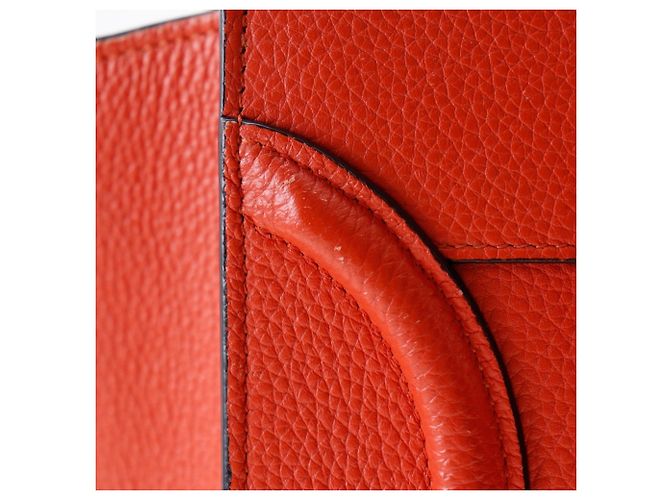 Céline Borsa a mano micro Luggage Celine in pelle di vitello rossa Rosso - vista 8