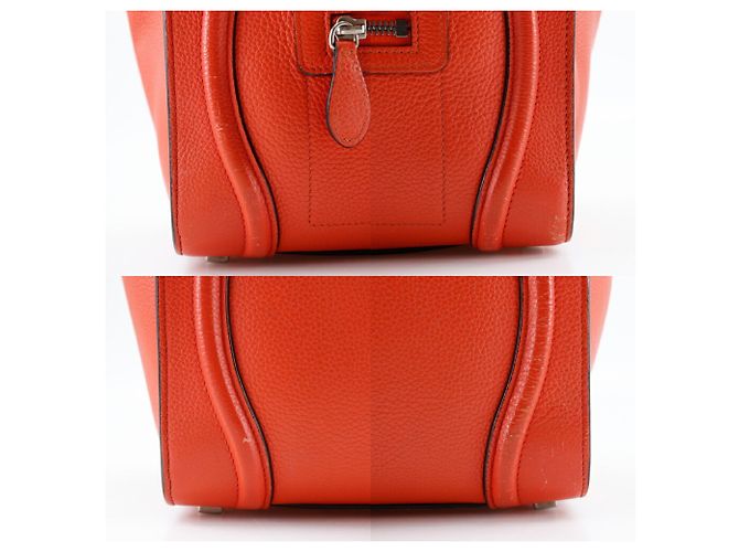 Céline Borsa a mano micro Luggage Celine in pelle di vitello rossa Rosso - vista 9