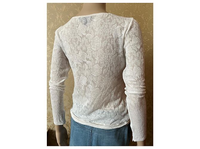 Top de encaje Louis Vuitton crema - vista 2
