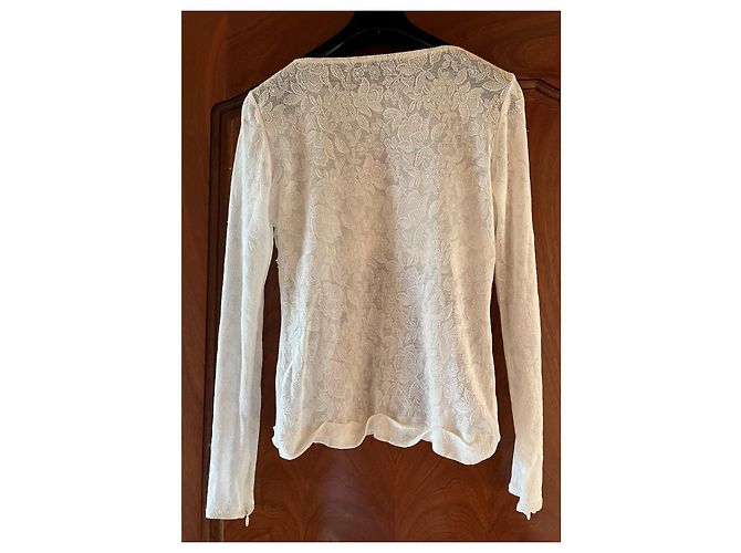 Top de encaje Louis Vuitton crema - vista 7