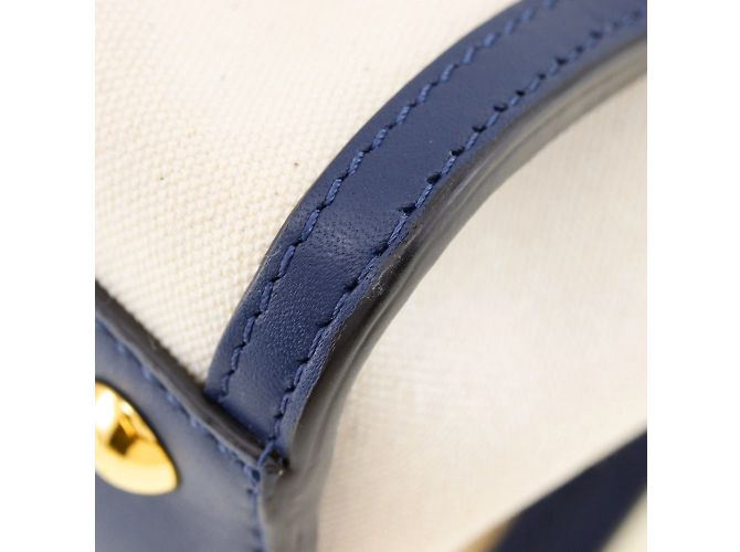 Borsa Fendi Peekaboo Bianco Blu navy - vista 4