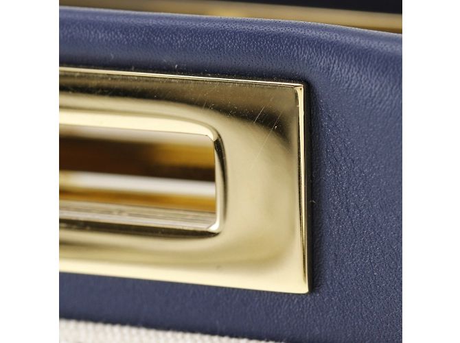 Borsa Fendi Peekaboo Bianco Blu navy - vista 9