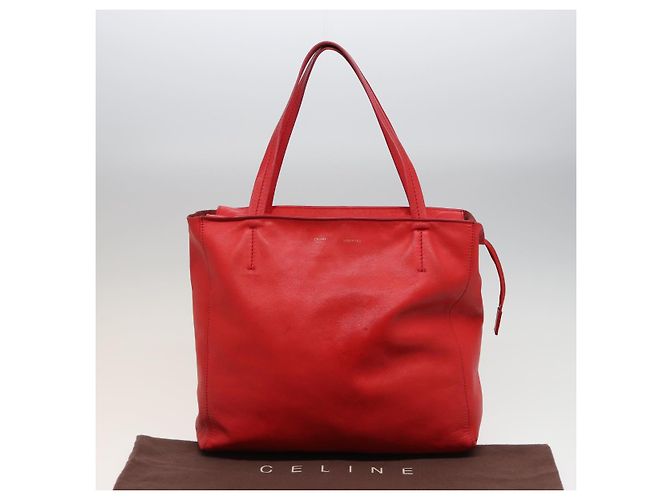 Céline Borsa Tote in pelle rossa CELINE Auth bs15628 Rosso - vista 23