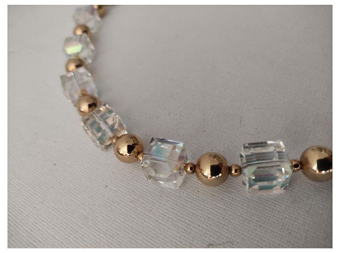 Collana Christian Dior in Cristallo Iridescente e Placcato Oro - vista 4
