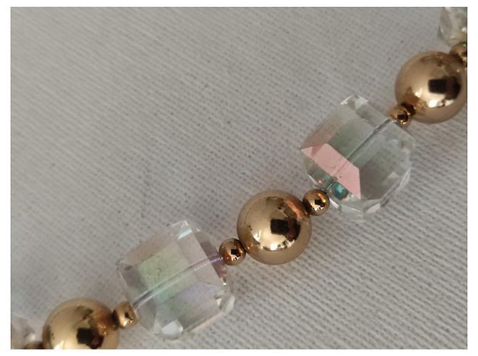 Collana Christian Dior in Cristallo Iridescente e Placcato Oro - vista 5