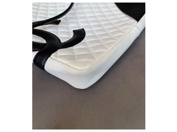 Borsa messenger piatta Chanel Cambon in pelle bianca Bianco - vista 10