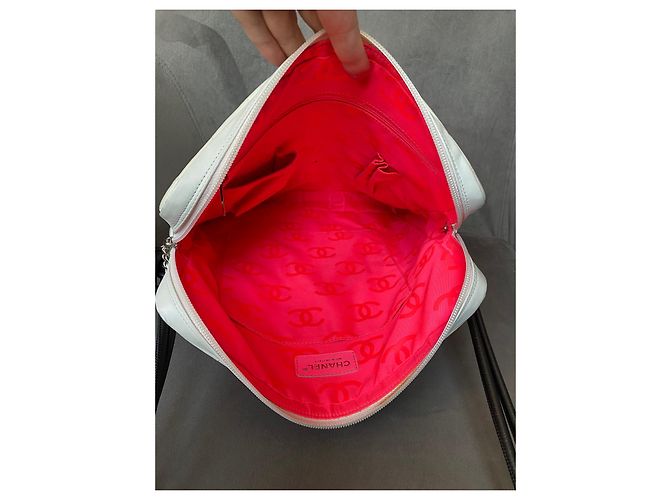 Borsa messenger piatta Chanel Cambon in pelle bianca Bianco - vista 13
