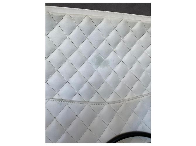 Borsa messenger piatta Chanel Cambon in pelle bianca Bianco - vista 7