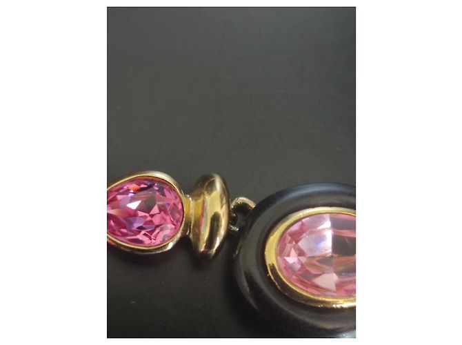 Collana Yves Saint Laurent a Serpente Rosa Legno e Cristalli - vista 11
