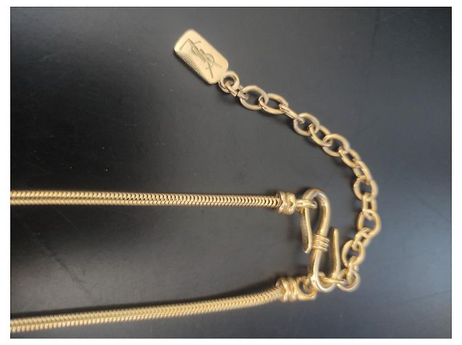 Collana Yves Saint Laurent a Serpente Rosa Legno e Cristalli - vista 5