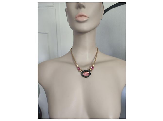 Collana Yves Saint Laurent a Serpente Rosa Legno e Cristalli - vista 7