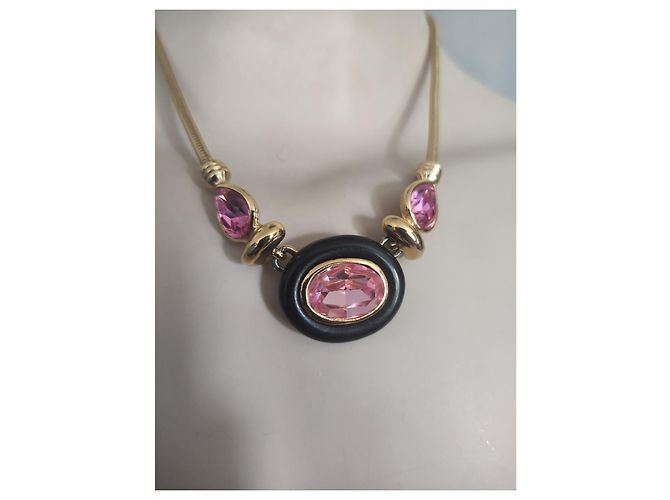 Collana Yves Saint Laurent a Serpente Rosa Legno e Cristalli - vista 8