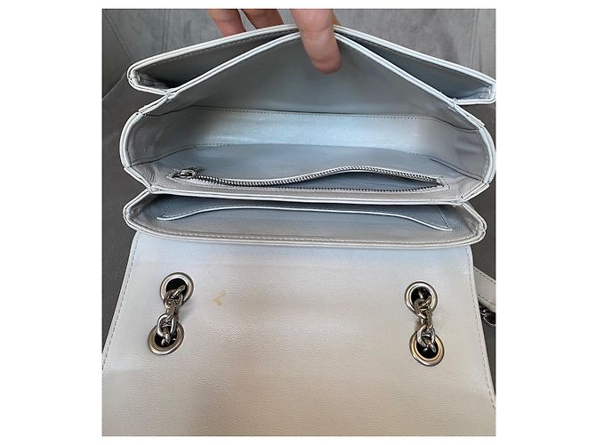 Céline Medium C Bag in pelle grigia Grigio - vista 10