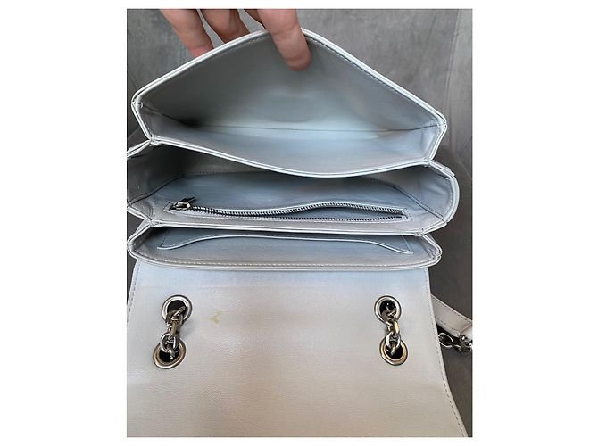 Céline Medium C Bag in pelle grigia Grigio - vista 9