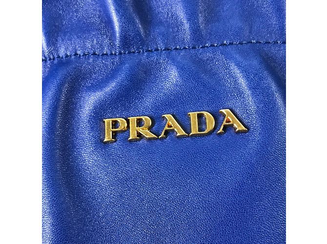 Tote Prada blaue Lederhandtasche - Ansicht 11