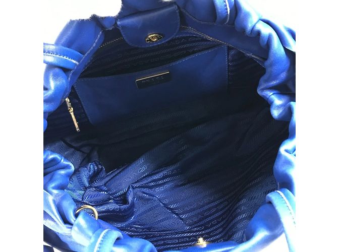 Tote Prada blaue Lederhandtasche - Ansicht 12
