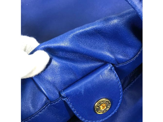 Tote Prada blaue Lederhandtasche - Ansicht 14
