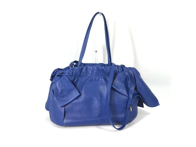 Tote Prada blaue Lederhandtasche - Ansicht 2