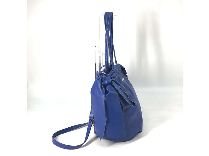 Tote Prada blaue Lederhandtasche - Ansicht 4