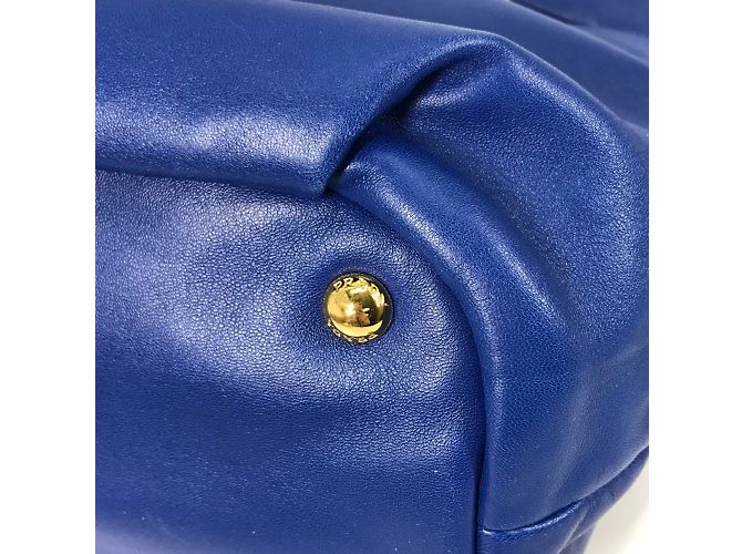 Tote Prada blaue Lederhandtasche - Ansicht 7