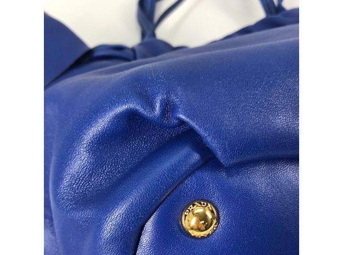 Tote Prada blaue Lederhandtasche - Ansicht 8