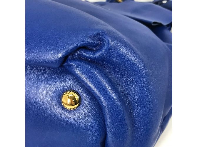 Tote Prada blaue Lederhandtasche - Ansicht 9