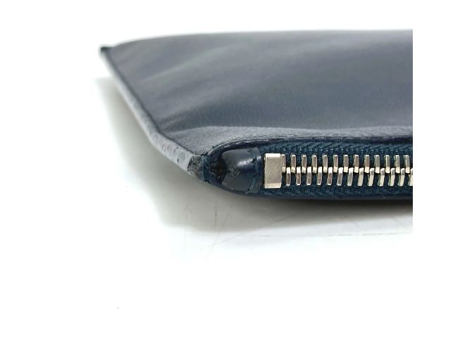 Clutch in pelle blu navy Saint Laurent - vista 4
