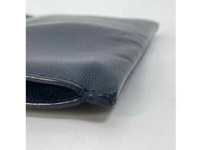 Clutch in pelle blu navy Saint Laurent - vista 6
