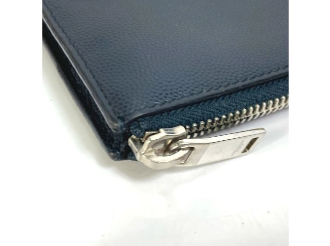 Clutch in pelle blu navy Saint Laurent - vista 8