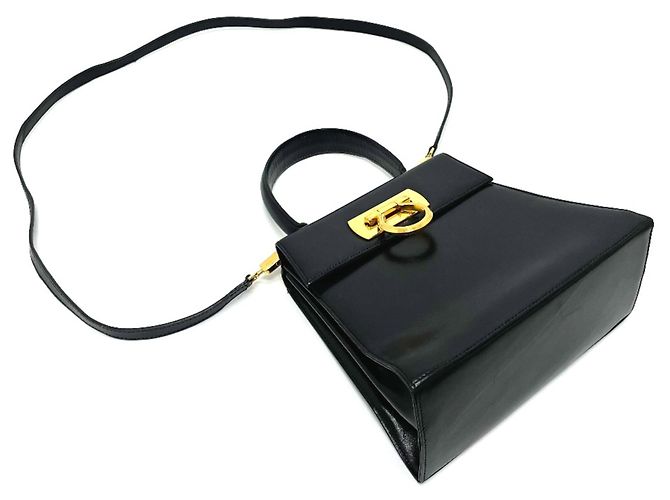 Borsa a Spalla Gancini di Salvatore Ferragamo Nero - vista 12