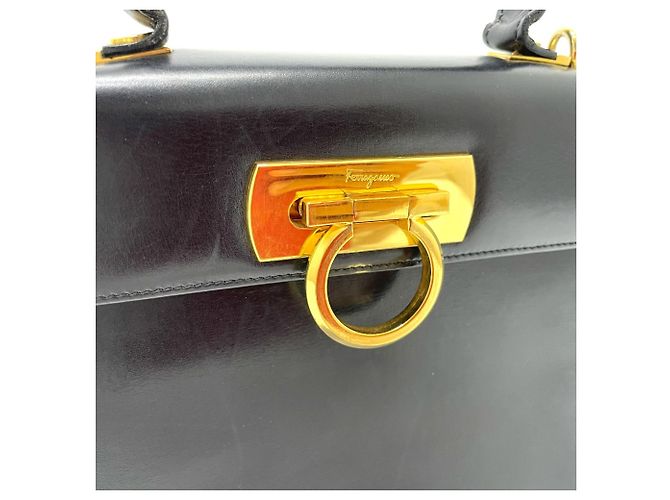 Borsa a Spalla Gancini di Salvatore Ferragamo Nero - vista 6